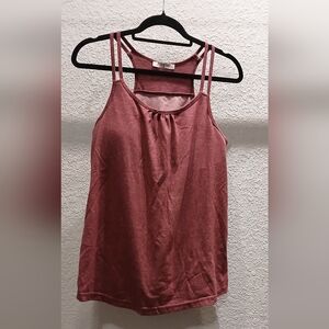 Elle Double Strap Tank Top - Dusty Rose